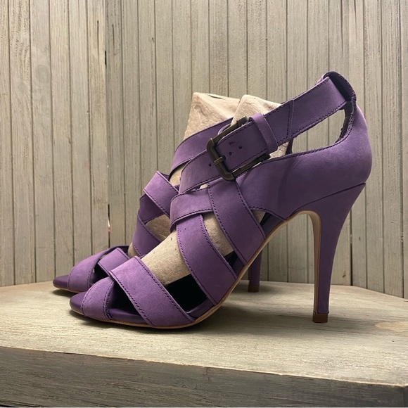 NWT Zara Purple Suede Stiletto Heels Made in Spain 39 - Picture 2 of 12